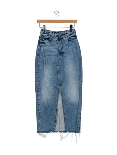 Pre-owned Reformation Midi Length Skirt In Blue