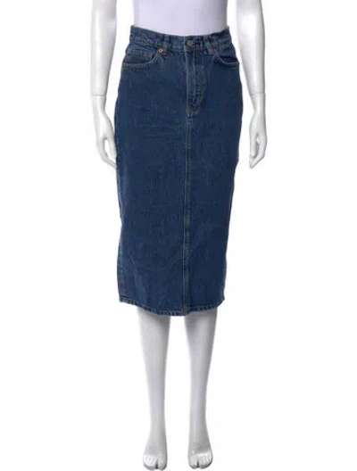 Pre-owned Reformation Midi Length Skirt In Blue