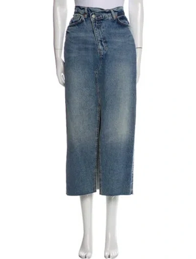 Pre-owned Reformation Midi Length Skirt In Blue