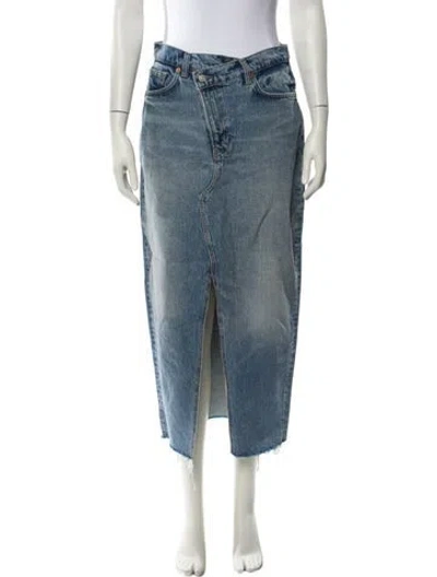 Pre-owned Reformation Midi Length Skirt In Blue