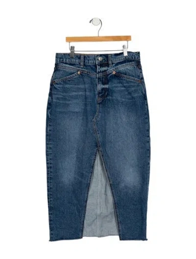 Pre-owned Reformation Midi Length Skirt In Blue