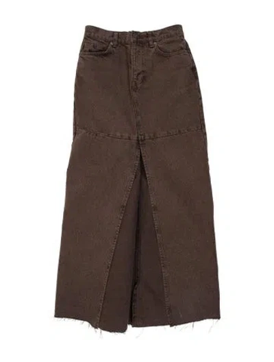 Pre-owned Reformation Midi Length Skirt In Brown