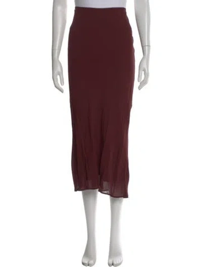 Pre-owned Reformation Midi Length Skirt In Burgundy