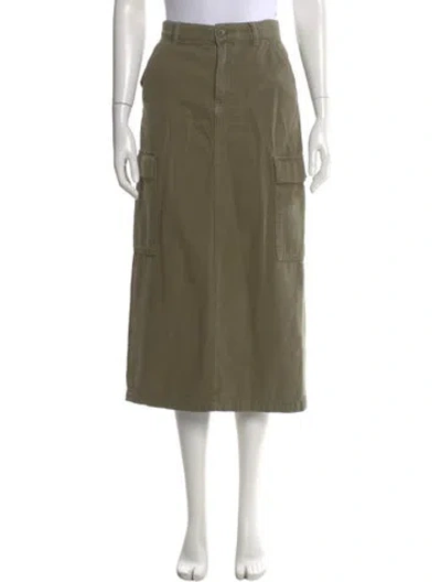 Pre-owned Reformation Midi Length Skirt In Green
