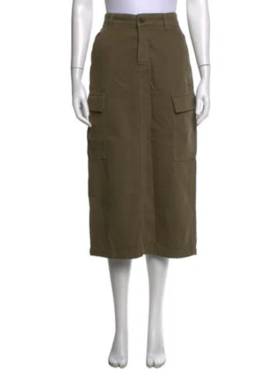 Pre-owned Reformation Midi Length Skirt In Green