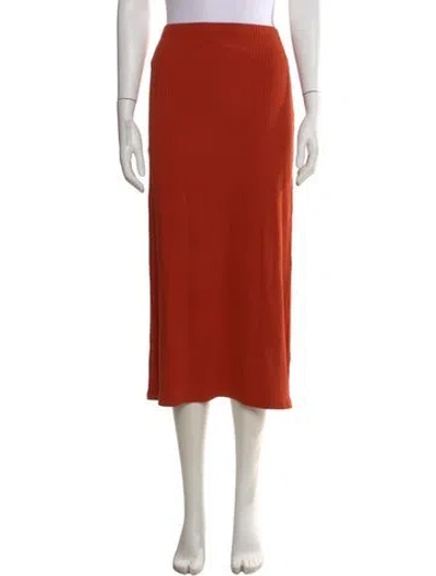Pre-owned Reformation Midi Length Skirt In Orange