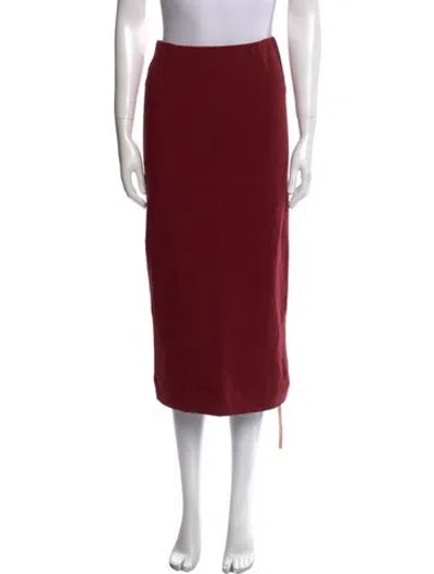 Pre-owned Reformation Midi Length Skirt In Red