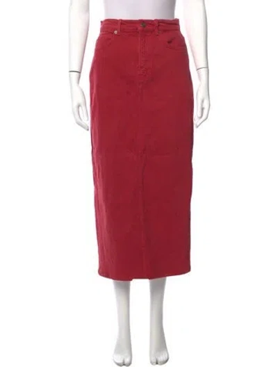 Pre-owned Reformation Midi Length Skirt In Red