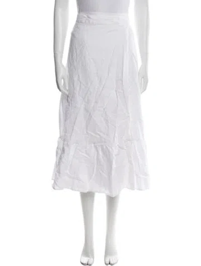 Pre-owned Reformation Midi Length Skirt In White