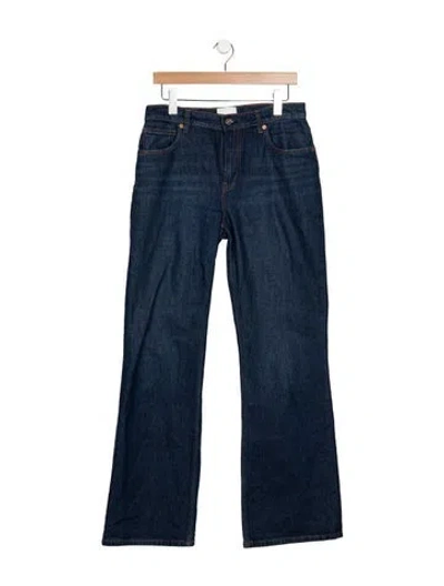 Pre-owned Reformation Mid-rise Flared Jeans In Blue