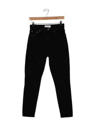Pre-owned Reformation Mid-rise Skinny Leg Jeans In Black