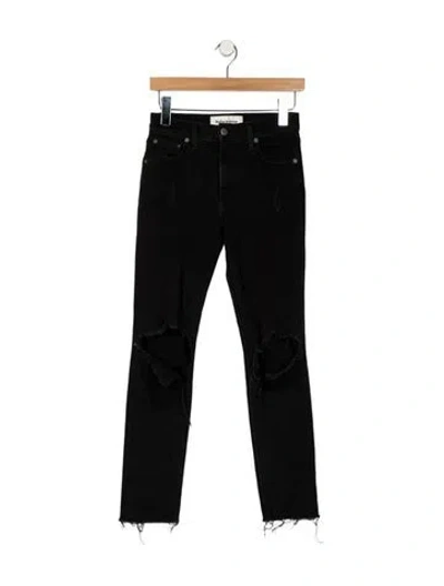 Pre-owned Reformation Mid-rise Skinny Leg Jeans In Black