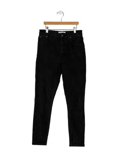Pre-owned Reformation Mid-rise Skinny Leg Jeans In Black