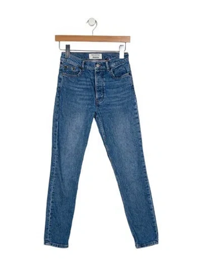 Pre-owned Reformation Mid-rise Skinny Leg Jeans In Blue