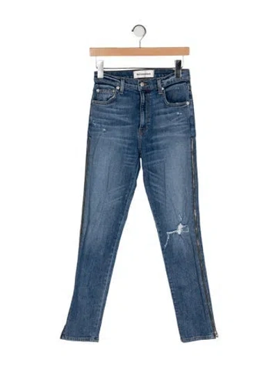 Pre-owned Reformation Mid-rise Skinny Leg Jeans In Blue
