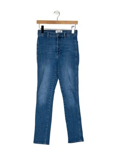 Pre-owned Reformation Mid-rise Skinny Leg Jeans In Blue