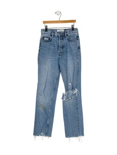 Pre-owned Reformation Mid-rise Skinny Leg Jeans In Blue