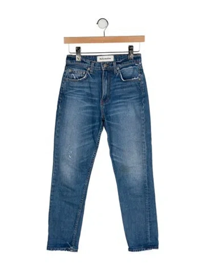 Pre-owned Reformation Mid-rise Skinny Leg Jeans In Blue