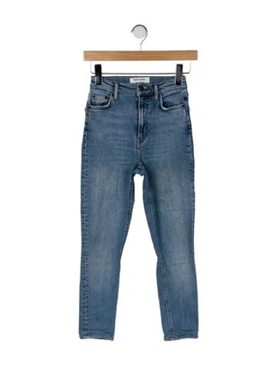 Pre-owned Reformation Mid-rise Skinny Leg Jeans In Blue