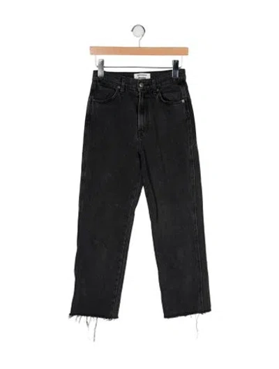 Pre-owned Reformation Mid-rise Straight Leg Jeans In Black