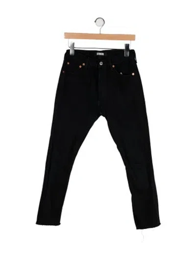 Pre-owned Reformation Mid-rise Straight Leg Jeans In Black