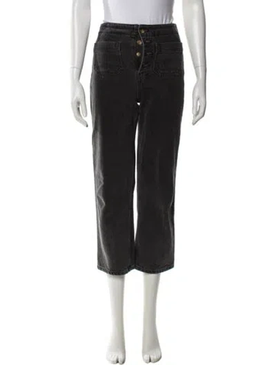 Pre-owned Reformation Mid-rise Straight Leg Jeans In Black