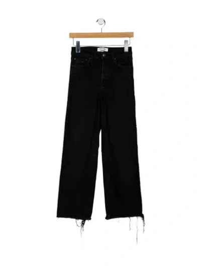 Pre-owned Reformation Mid-rise Straight Leg Jeans In Black