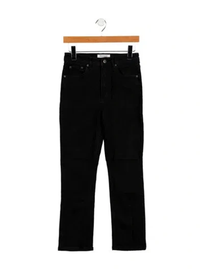 Pre-owned Reformation Mid-rise Straight Leg Jeans In Black
