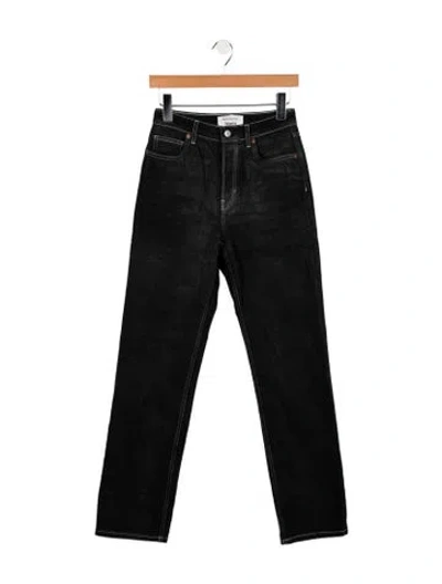Pre-owned Reformation Mid-rise Straight Leg Jeans In Black