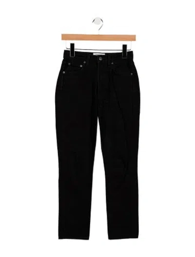 Pre-owned Reformation Mid-rise Straight Leg Jeans In Black