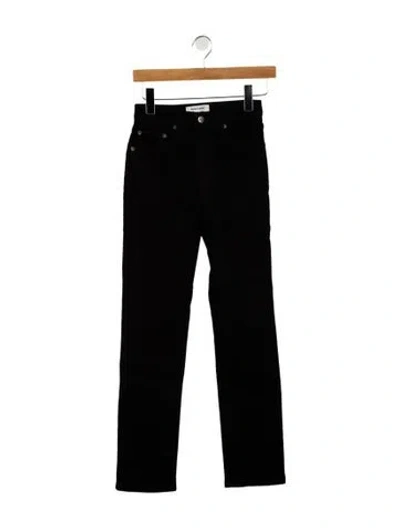 Pre-owned Reformation Mid-rise Straight Leg Jeans In Black