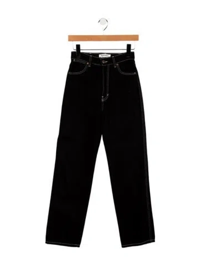Pre-owned Reformation Mid-rise Straight Leg Jeans In Black