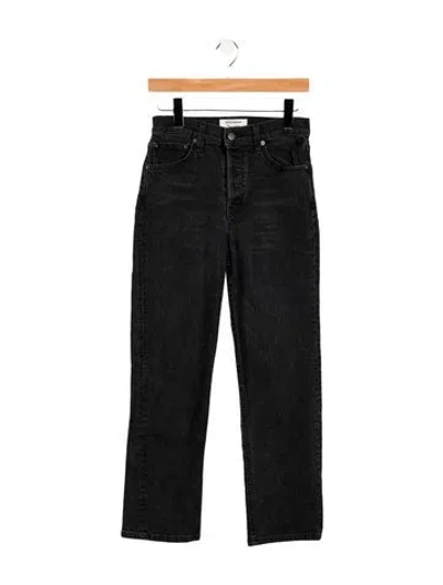 Pre-owned Reformation Mid-rise Straight Leg Jeans In Black