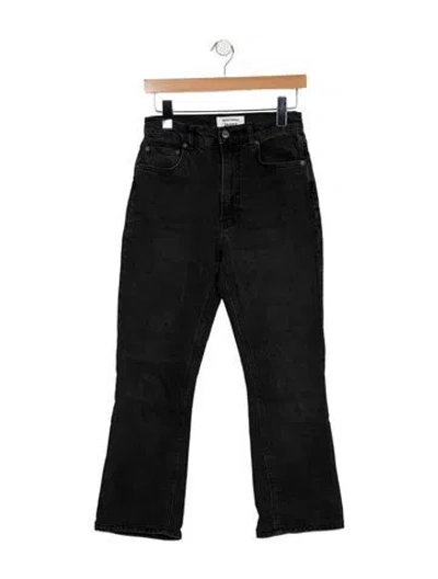 Pre-owned Reformation Mid-rise Straight Leg Jeans In Black