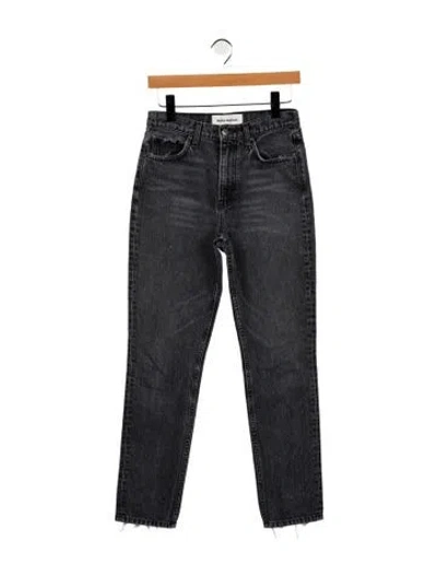 Pre-owned Reformation Mid-rise Straight Leg Jeans In Black