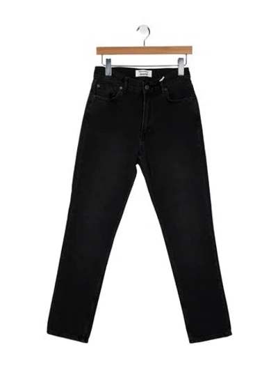 Pre-owned Reformation Mid-rise Straight Leg Jeans In Black