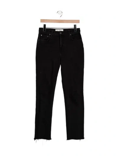 Pre-owned Reformation Mid-rise Straight Leg Jeans In Black