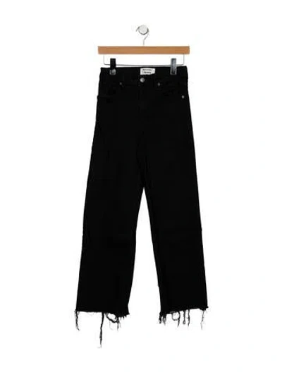 Pre-owned Reformation Mid-rise Straight Leg Jeans In Black