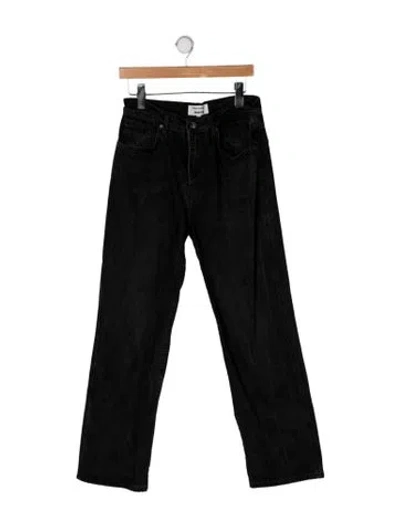 Pre-owned Reformation Mid-rise Straight Leg Jeans In Black