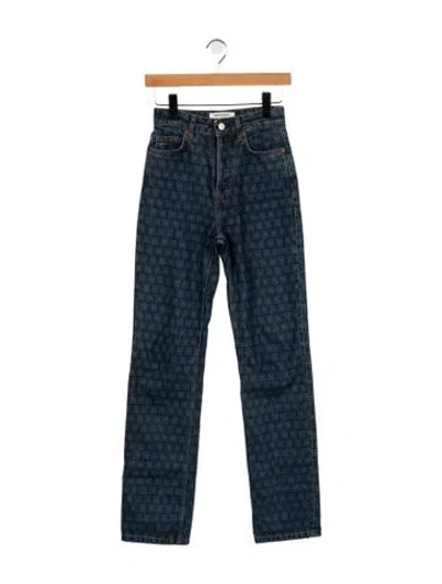 Pre-owned Reformation Mid-rise Straight Leg Jeans In Blue