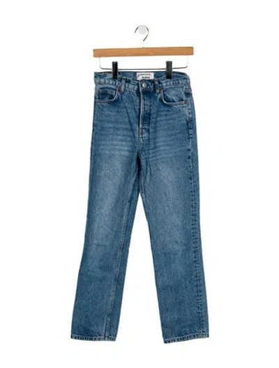 Pre-owned Reformation Mid-rise Straight Leg Jeans In Blue
