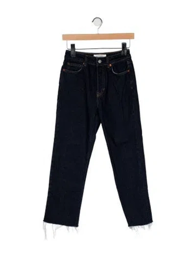 Pre-owned Reformation Mid-rise Straight Leg Jeans In Blue
