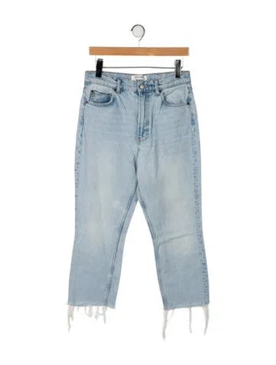 Pre-owned Reformation Mid-rise Straight Leg Jeans In Blue