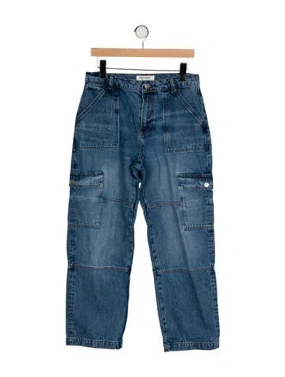 Pre-owned Reformation Mid-rise Straight Leg Jeans In Blue