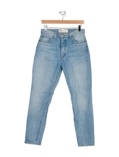 Pre-owned Reformation Mid-rise Straight Leg Jeans In Blue