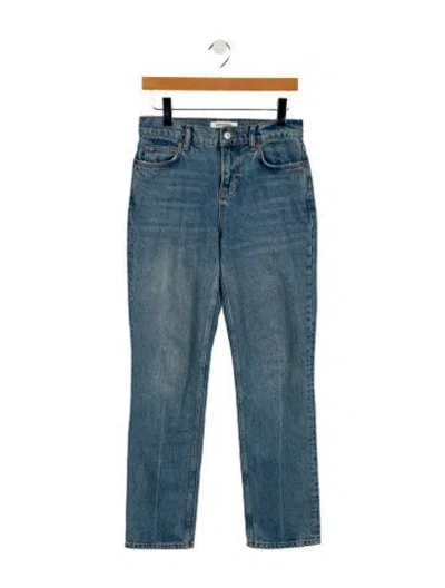 Pre-owned Reformation Mid-rise Straight Leg Jeans In Blue