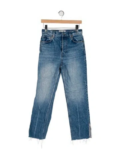 Pre-owned Reformation Mid-rise Straight Leg Jeans In Blue