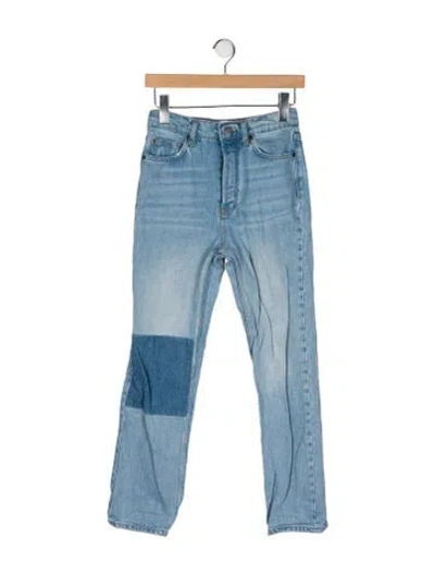 Pre-owned Reformation Mid-rise Straight Leg Jeans In Blue