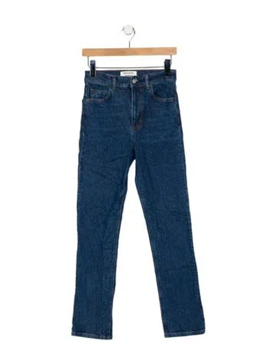 Pre-owned Reformation Mid-rise Straight Leg Jeans In Blue