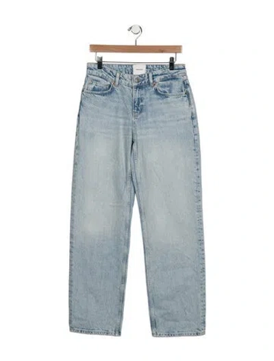 Pre-owned Reformation Mid-rise Straight Leg Jeans In Blue